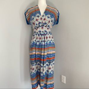 Sundance silk mosaic print midi dress 6